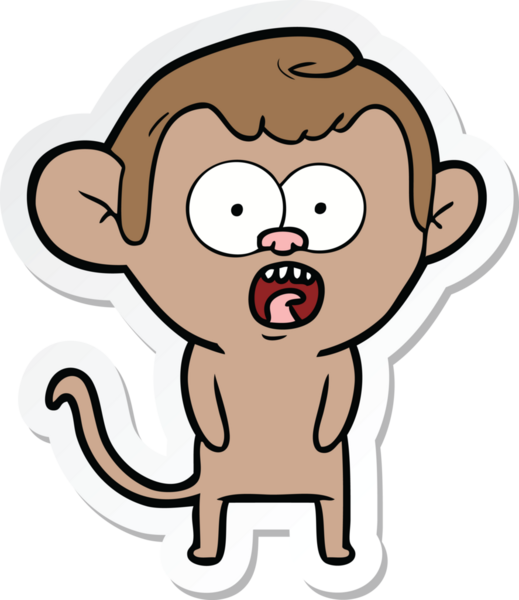 Bir insan tarafından çizilmiş bir karikatür çıkartması.