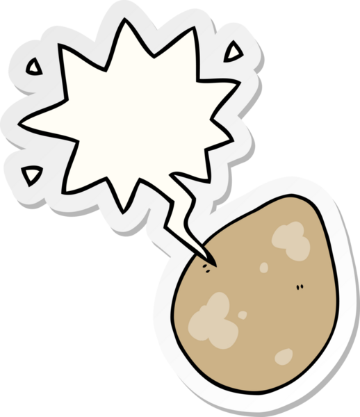 Bir insan tarafından çizilmiş konuşma balonu etiketli karikatür yumurtası.