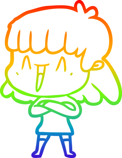 gökkuşağı gradyan çizimi bir insan tarafından çizilmiş bir karikatür kadın