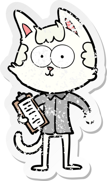 Bir insan tarafından çizilmiş mutlu bir çizgi film satıcısının sıkıntılı çıkartması.