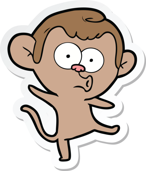 Bir insan tarafından çizilmiş bir karikatür çıkartması.