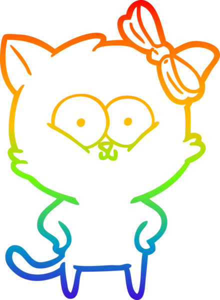 gökkuşağı gradyanı çizimi bir insan tarafından çizilmiş çizgi film kedisi