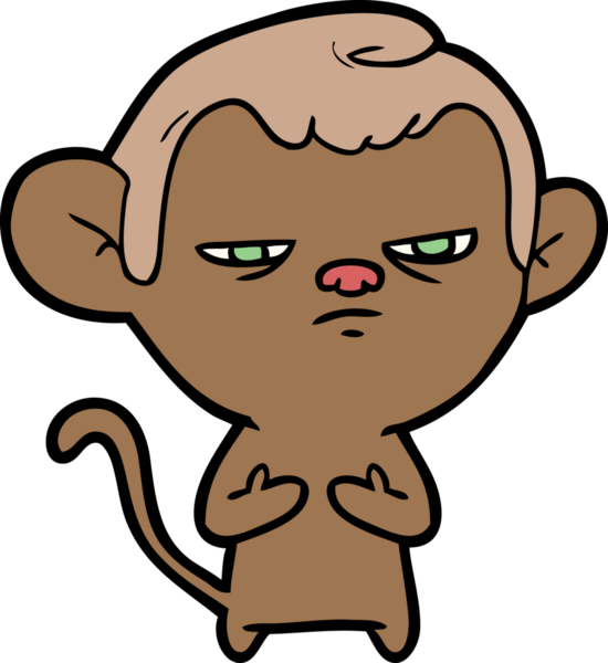 Bir insan tarafından çizilmiş çizgi maymun.