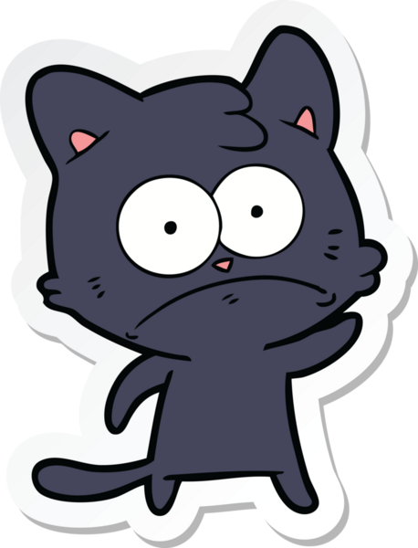 Bir insan tarafından çizilmiş karikatür asabi kedinin çıkartması.