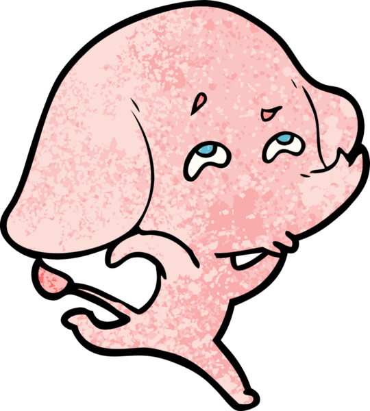 Bir insan tarafından çizilmiş karikatür fili