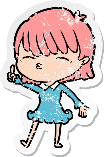 Bir insan tarafından çizilmiş karikatür bir kadının sıkıntılı çıkartması.