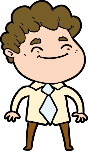 Bir insan tarafından çizilmiş çizgi film dostu bir adam.