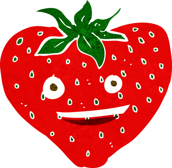 Bir insan tarafından çizilmiş çilek çizgi filmi.