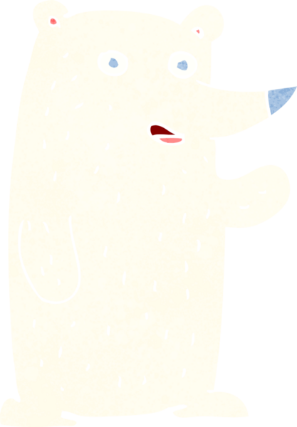 Bir insan tarafından çizilmiş kutup ayısı sallayan çizgi film.