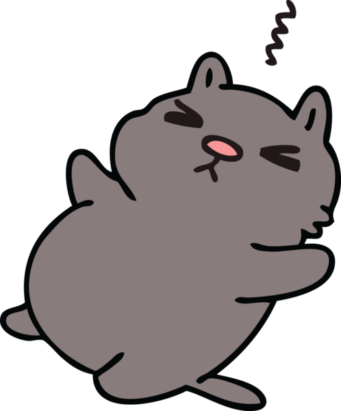 Bir insan tarafından çizilmiş garip çizgi film kedisi.