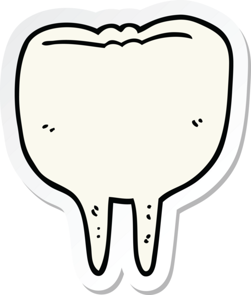 Bir insan tarafından çizilmiş çizgi film dişinin çıkartması.