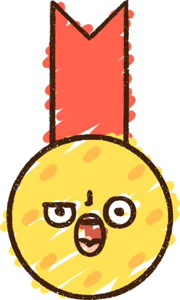 Bir insan tarafından çizilen Altın Madalya Tebeşiri