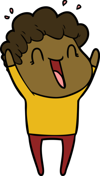 Bir insan tarafından çizilmiş mutlu bir adam.