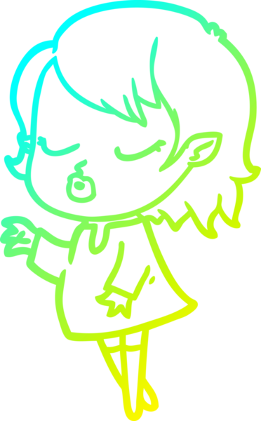 Soğuk gradyan çizgisi, bir insan tarafından çizilmiş şirin bir vampir kız çizgi filmi.