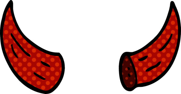 Bir insan tarafından çizilmiş boynuz karalamaları.