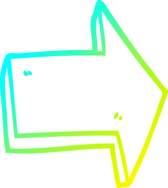 Soğuk gradyan çizgi çizimi bir insan tarafından çizilmiş bir oku işaret ediyor.