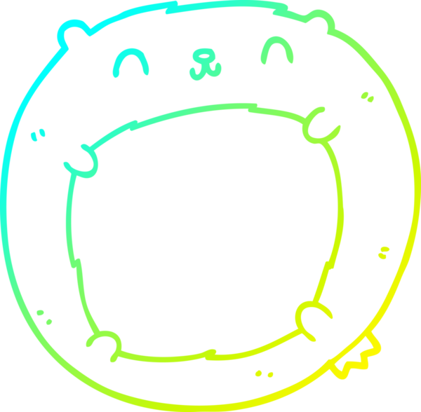 Bir insan tarafından çizilen çizgi film ayısının soğuk gradyan çizgisi.