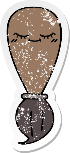 Bir insan tarafından çizilmiş karikatür fırçasının sıkıntılı çıkartması.