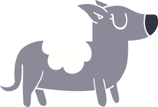 Bir insan tarafından çizilmiş mutlu bir köpek.