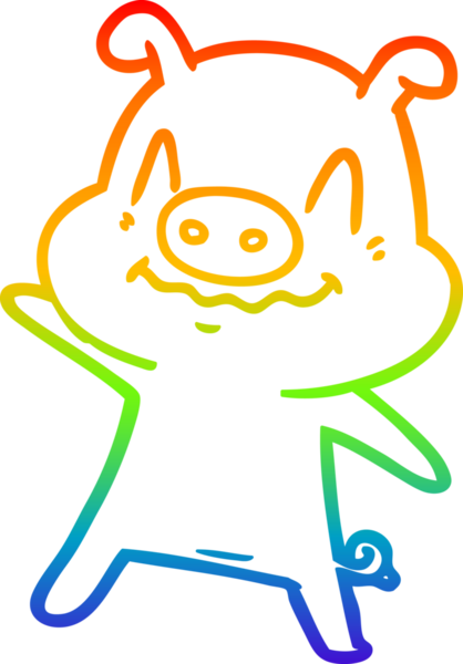 gökkuşağı gradyan çizimi bir insan tarafından çizilmiş sinir çizgi domuz