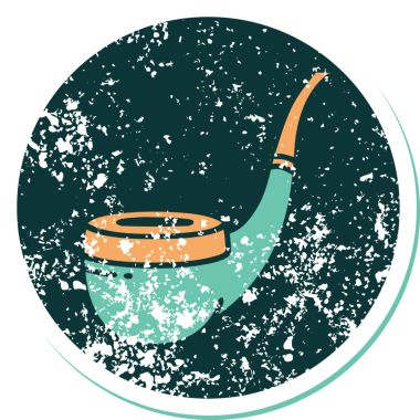 Bir insan tarafından çizilen sigara tiryakisi piposunun sembolik dövmeli görüntüsü