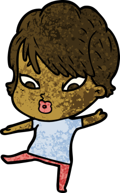 Bir insan tarafından çizilmiş karikatür kadın.