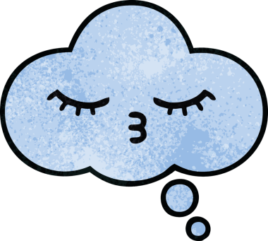 Bir insan tarafından çizilmiş bir düşünce baloncuğunun retro grunge doku karikatürü