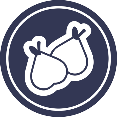 organik armutlar bir insan tarafından çizilmiş dairesel simge