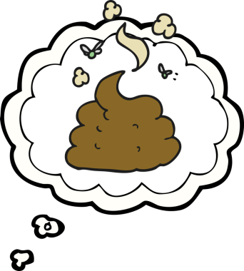 Bir insan tarafından çizilmiş serbest çizim baloncuk karikatür iğrenç kaka