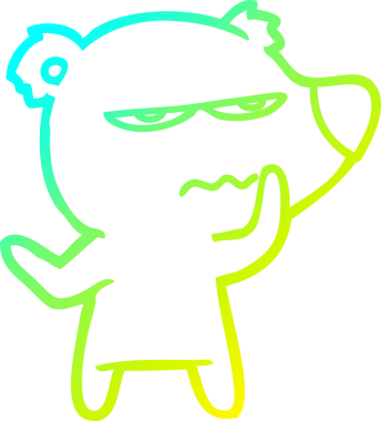 Bir insan tarafından çizilen kızgın ayı karikatürünün soğuk gradyan çizgisi