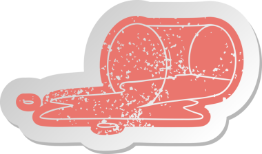 Bir insan tarafından çizilmiş eski bir çizgi film yapıştırması.