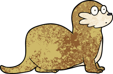 Bir insan tarafından çizilmiş su samuru.