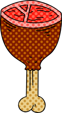 Bir insan tarafından çizilmiş çizgi roman tarzı garip et kemiği.