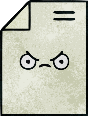 Bir insan tarafından çizilmiş bir kağıdın retro grunge desen karikatürü