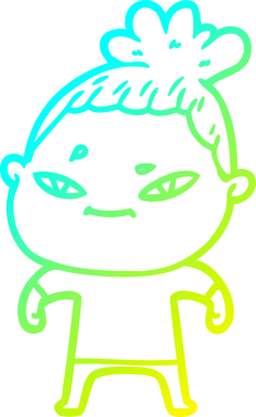 Bir insan tarafından çizilmiş bir karikatür kadın çizimi.