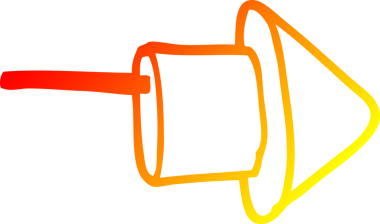 Bir insan tarafından çizilmiş bir havai fişeğin sıcak çizgi çizimi