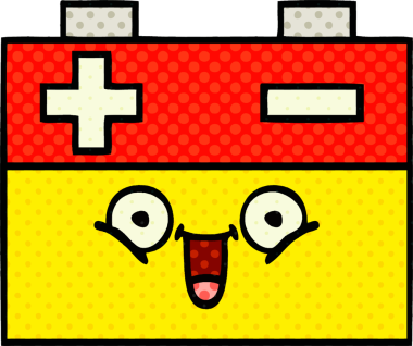 Bir insan tarafından çizilmiş bir araba aküsünün çizgi romanı.