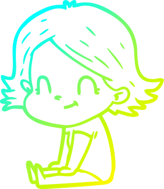 Bir insan tarafından çizilmiş soğuk gradyan çizgi çizimi.