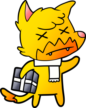 Bir insan tarafından çizilmiş tilki çizgi film karakteri.