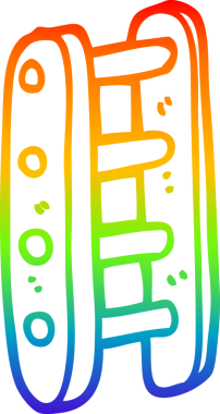 gökkuşağı gradyan çizgi çizimi bir insan tarafından çizilmiş uzun bir merdiven