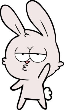 Bir insan tarafından çizilmiş şirin çizgi film tavşanı.