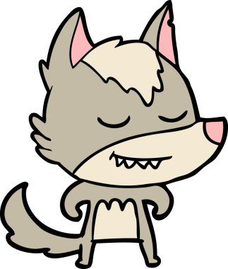 Bir insan tarafından çizilmiş dost canlısı bir kurt.