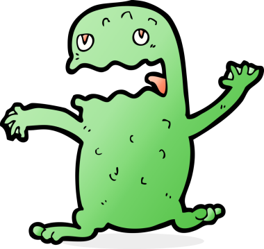 Bir insan tarafından çizilmiş komik bir kurbağa.