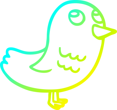 Bir insan tarafından çizilen karikatür bahçe kuşu çizimi.