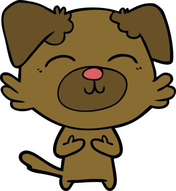 Bir insan tarafından çizilmiş çizgi film köpeği.