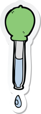 Bir insan tarafından çizilmiş bir karikatür pipetinin çıkartması.