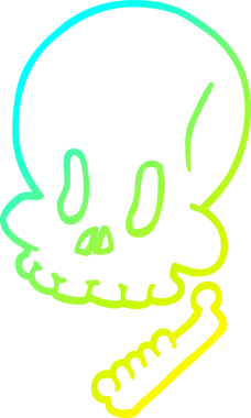 Bir insan tarafından çizilen cadılar bayramı kafatası karikatürü.