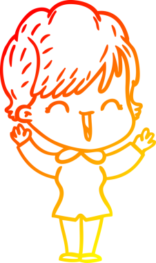 Bir insan tarafından çizilmiş gülen bir karikatür çizimi.