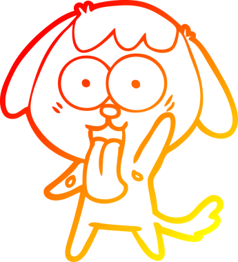 Bir insan tarafından çizilmiş sevimli bir köpeğin sıcak çizgi çizgisi.