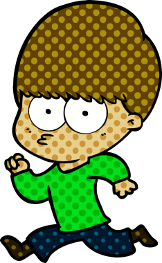 Bir insan tarafından çizilmiş sinirli çizgi film çocuğu.